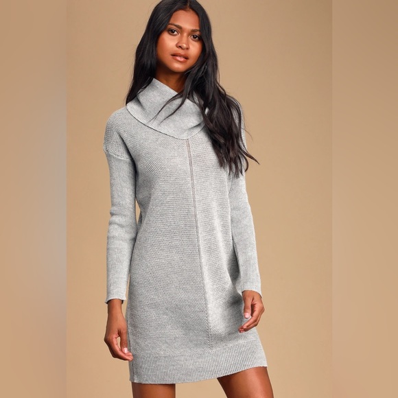 Lulus Grey Sweater Dress - Picture 2 of 7
